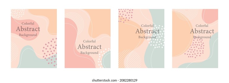 Minimal wall art poster in boho style. Vintage line art set of abstract creative backgrounds. Vector illustration.