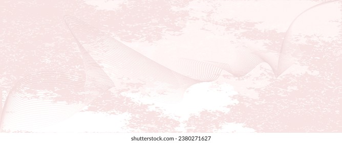 Minimal wall art. Texture of pale pink color. Banner with simple waves. Boho. Grunge texture. Minimalistic covers. 