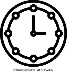 Icono de reloj de pared mínimo que representa la hora y el horario