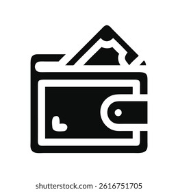 Minimal Wallet Icon with Cash Inside