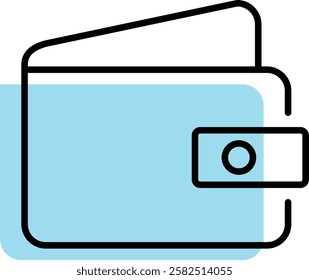 Minimal wallet icon representing payments, savings, digital transactions, and personal finance. Perfect for fintech, e-commerce, and banking apps. Available in vector format.