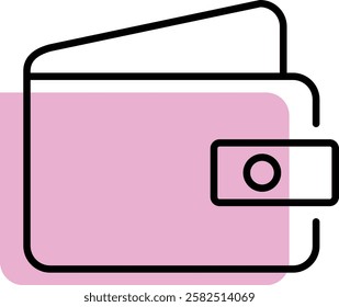 Minimal wallet icon representing payments, savings, digital transactions, and personal finance. Perfect for fintech, e-commerce, and banking apps. Available in vector format.