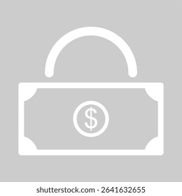 Minimal wallet and lock icon symbolizing safe money storage.