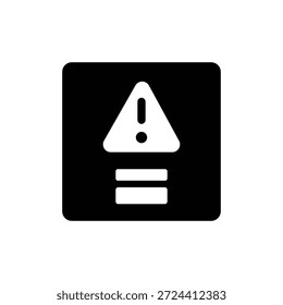 Icono de alerta de advertencia mínima que muestra un símbolo de exclamación en un panel que representa la alerta y notificación del sistema de precaución