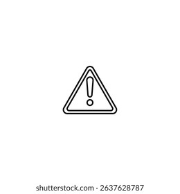 Minimal Warning Icon – Triangle Alert Sign with Exclamation Mark Outline Vector Design