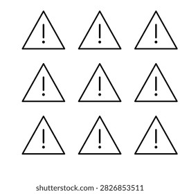 Minimal warning triangle symbol set for safety signs and alert interfaces