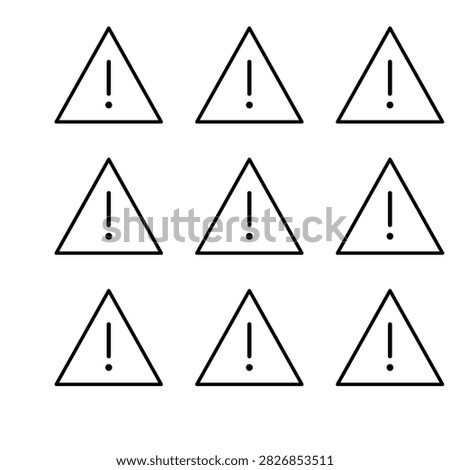 Minimal warning triangle symbol set for safety signs and alert interfaces