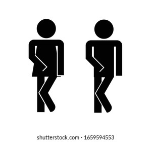 Minimal washroom signs . Vector illustration