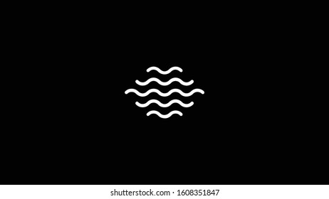 Minimal water wave logo icon Template.