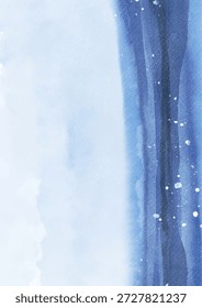 Minimal watercolor background with layered blue tones resembling a calm horizon, ideal for serene designs, wellness themes, and gentle visual storytelling. Vector
