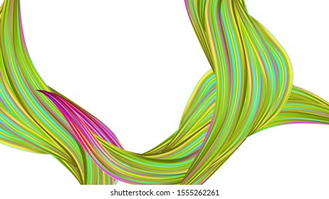 Minimal Watercolor Layout. Abstract Realistic Modern Digital wPattern with Rainbow wave Brush Strokes. Light Template for Cover, Poster, Banner, Greeting Card. Creative Neon Pink, Blue, Violet Background.