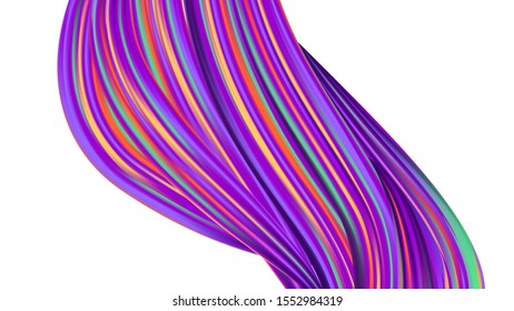 Minimal Watercolor Layout. Creative Neon Pink, Blue, Violet Background. Abstract Realistic Light Template for Cover, Poster, Banner, Greeting Card. Modern Digital Pattern with Rainbow Brush Strokes.