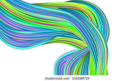 Minimal Watercolor Layout. Creative Neon Pink, Blue, Violet Background. Light Template for Cover, Poster, Banner, Greeting Card. Abstract Realistic Modern Digital Pattern with Rainbow Brush Strokes.