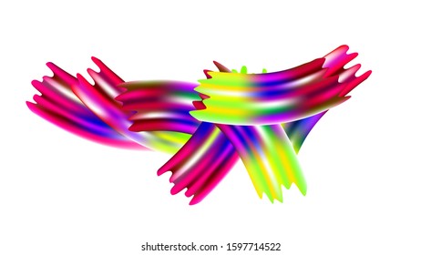 Minimal Watercolor Layout. Creative Neon Pink, Blue, Violet Background. Abstract Realistic Modern Digital Pattern with Rainbow Brush Strokes. Light Template for Cover, Poster, Banner, Greeting Card.
