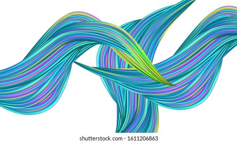 Minimal Watercolor Layout. Creative Neon Pink, Blue, Violet Background. Light Template for Cover, Poster, Banner, Greeting Card. Modern Digital Pattern with Rainbow Brush Strokes. Abstract Realistic