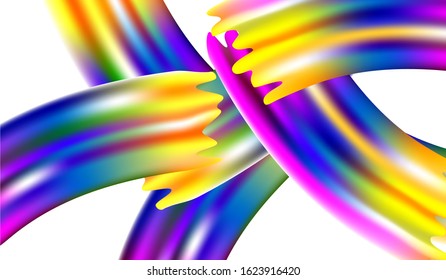 Minimal Watercolor Layout. Creative Neon Pink, Blue, Violet Background. Abstract Realistic Modern Digital Pattern with Rainbow Brush Strokes. Light Template for Cover, Poster, Banner, Greeting Card.