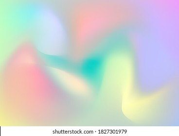 Minimal Watercolor Layout. Creative Neon Pink, Blue, Violet Background. Abstract Curves and Lines. Light Template for Cover, Poster, Banner, Greeting Card. Modern Digital Pattern with Fluid Shapes.