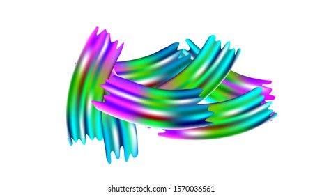 Minimal Watercolor Layout. Light Template for Cover, Poster, Banner, Greeting Card. Abstract Realistic Modern Digital Pattern with Rainbow Brush Strokes. Creative Neon Pink, Blue, Violet Background.