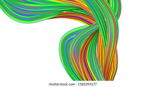 Minimal Watercolor Layout. Light Template for Cover, Poster, Banner, Greeting Card. Creative Neon Pink, Blue, Violet Background. Abstract Realistic Modern Digital Pattern with Rainbow Brush Strokes.
