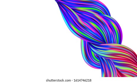 Minimal Watercolor Layout. Light Template for Cover, Poster, Banner, Greeting Card. Modern Digital Pattern with Rainbow Brush Strokes. Abstract Realistic Creative Neon Pink, Blue, Violet Background.