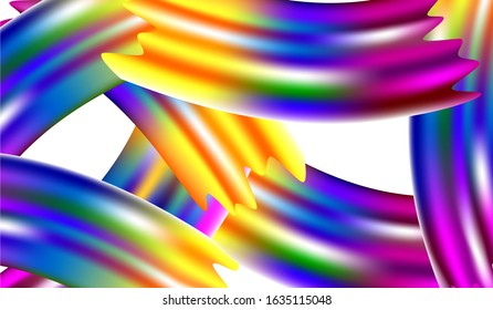 Minimal Watercolor Layout. Light Template for Cover, Poster, Banner, Greeting Card. Abstract Realistic Creative Neon Pink, Blue, Violet Background. Modern Digital Pattern with Rainbow Brush Strokes.