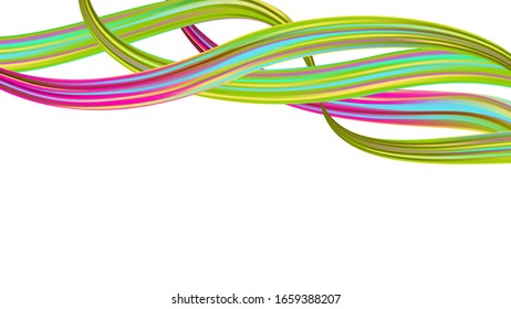 Minimal Watercolor Layout. Light Template for Cover, Poster, Banner, Greeting Card. Creative Neon Pink, Blue, Violet Background. Abstract Realistic Modern Digital Pattern with Rainbow Brush Strokes.