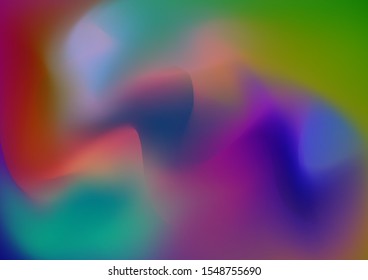 Minimal Watercolor Layout. Modern Digital Pattern with Fluid Shapes. Creative Neon Pink, Blue, Violet Background. Light Template for Cover, Poster, Banner, Greeting Card. Abstract Curves and Lines.