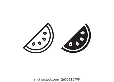 Minimal watermelon slice icon illustration Vector
