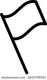Icono de bandera de ondeo mínimo en estilo de línea negra