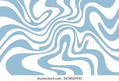 minimal welliger abstrakter Hintergrund mit Pastellblau. 60er und 70er Jahre Retro-Stil Hintergrund. Trendy minimalwelliges Design in Pastellfarbe. Vektorgrafik