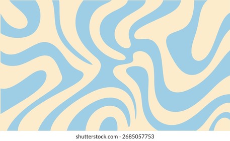 Um fundo abstrato ondulado mínimo com azul pastel e cor creme