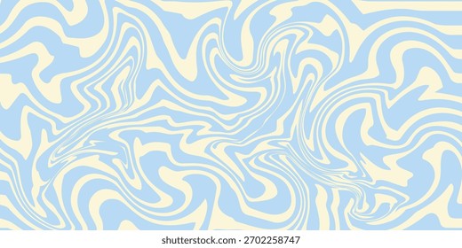 A minimal wavy abstract background with pastel blue and cream colors, inspired by 60s and 70s retro style.Vector illustration.