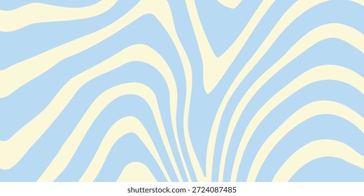 Un fondo abstracto ondulado mínimo con colores azul pastel y crema, inspirado en el estilo retro de los años 60 y 70. Ilustración vectorial.