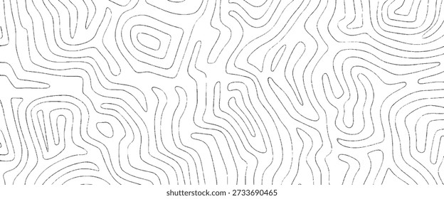 Diseño ondulado mínimo de la textura del laberinto de la línea en el fondo blanco
