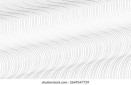 Minimal Wavy Line Pattern on White Background – Abstract Vector Design