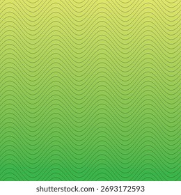 Minimal  Wavy Line Pattern on green gradient Vector Background	
