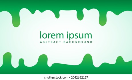 Minimal wavy liquid vector illustration. Vivid green color gradient. Abstract droplets background design template with blank space. 