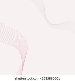 Líneas rosadas onduladas mínimas en el fondo beige suave, flujo abstracto, Vector moderno elegante