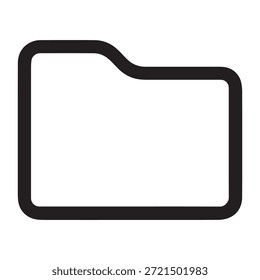 Símbolo de icono de contorno de carpeta ondulado mínimo