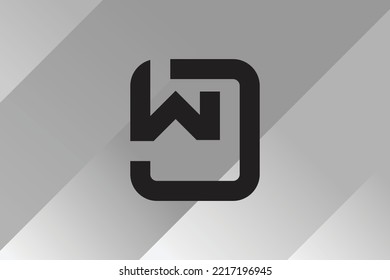 Minimal WD logo. Icon of a DW letter on a luxury background. Logo idea based on the WD monogram initials. Professional variety letter symbol and DW logo on background.