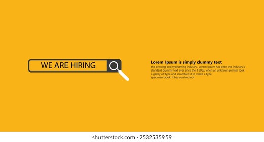 Minimal we are hiring background, job vacancy concept vector illustration background design