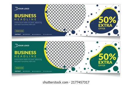 Minimal web Banner design, sign board, for corporate and commercial uses
