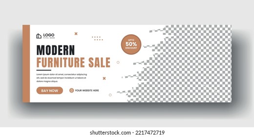 Minimal web banner template. social media sale cover banner layout. Horizontal website header or furniture, fashion, business, interior web header