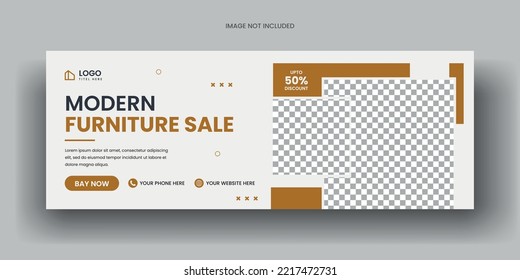 Minimal web banner template. social media sale cover banner layout. Horizontal website header or furniture, fashion, business, interior web header