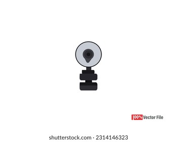 Minimal Web camera vector on a white background. Vector illustration. web camera icon. Design Template, security camera icons, video surveillance, cctv sign set