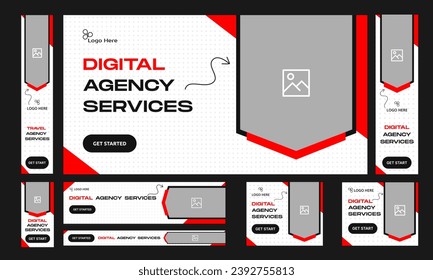 Minimal web set banner design for social media post, multipurpose web banner design, digital agency banner, startup banner vector eps 10 file format