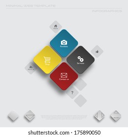 Minimal Web site or infographics template. Vector design