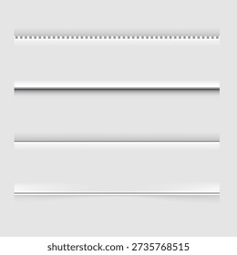 Minimal Website Divider Lines Set with Soft Shadow Effects, Simple Horizontal Web Divider Collection with Clean Line Separators