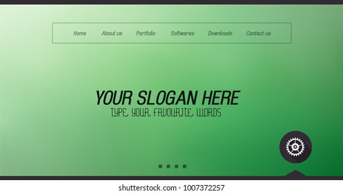 Minimal Website Home Page Design with Slider background and space for text in header and footer.