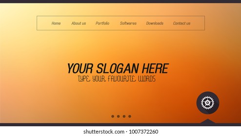 Minimal Website Home Page Design with Slider background and space for text in header and footer.